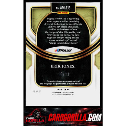 2024 Panini Select #AM-EJS Erik Jones Autographed Memorabilia #/99