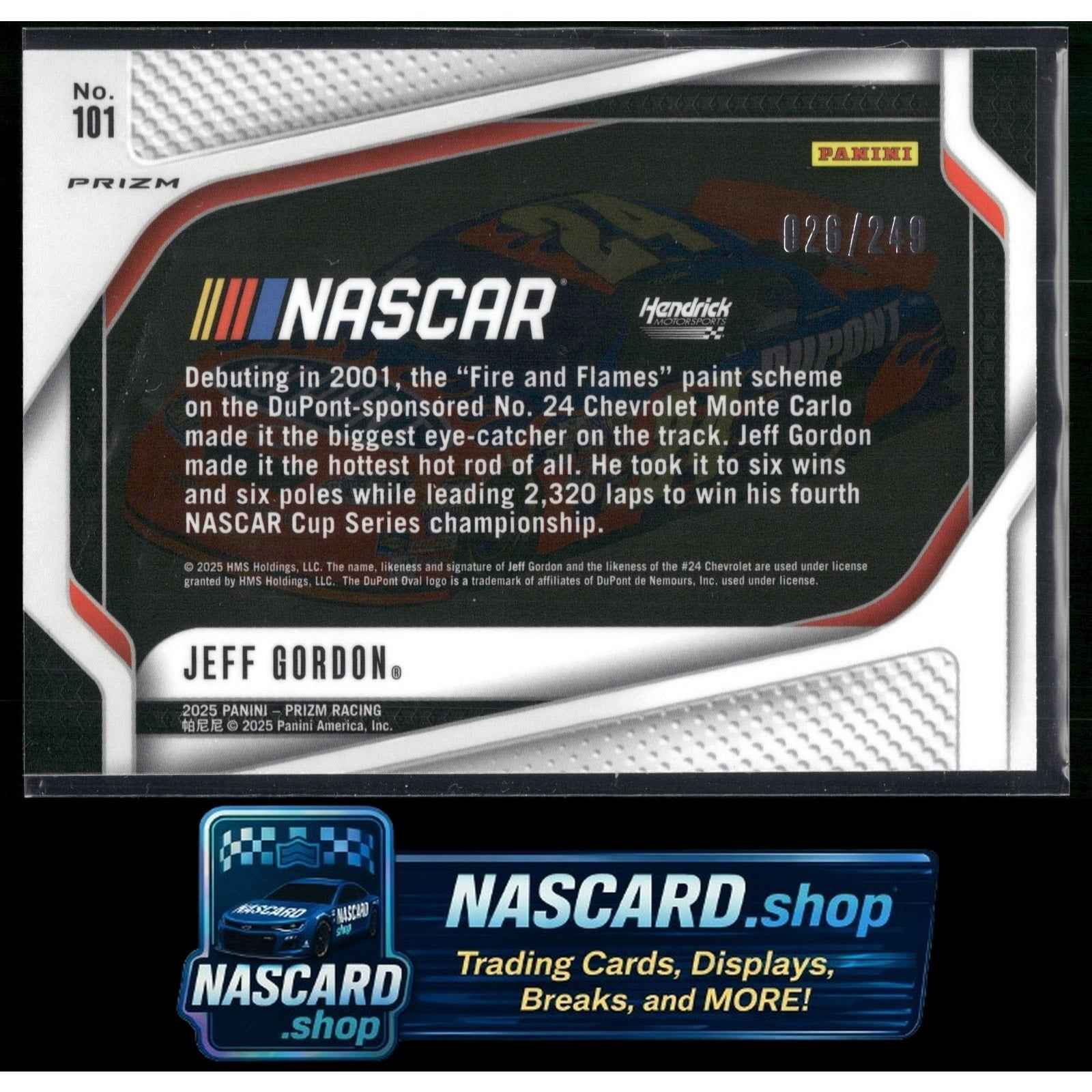 2025 Panini Prizm #101 Jeff Gordon Red #/249