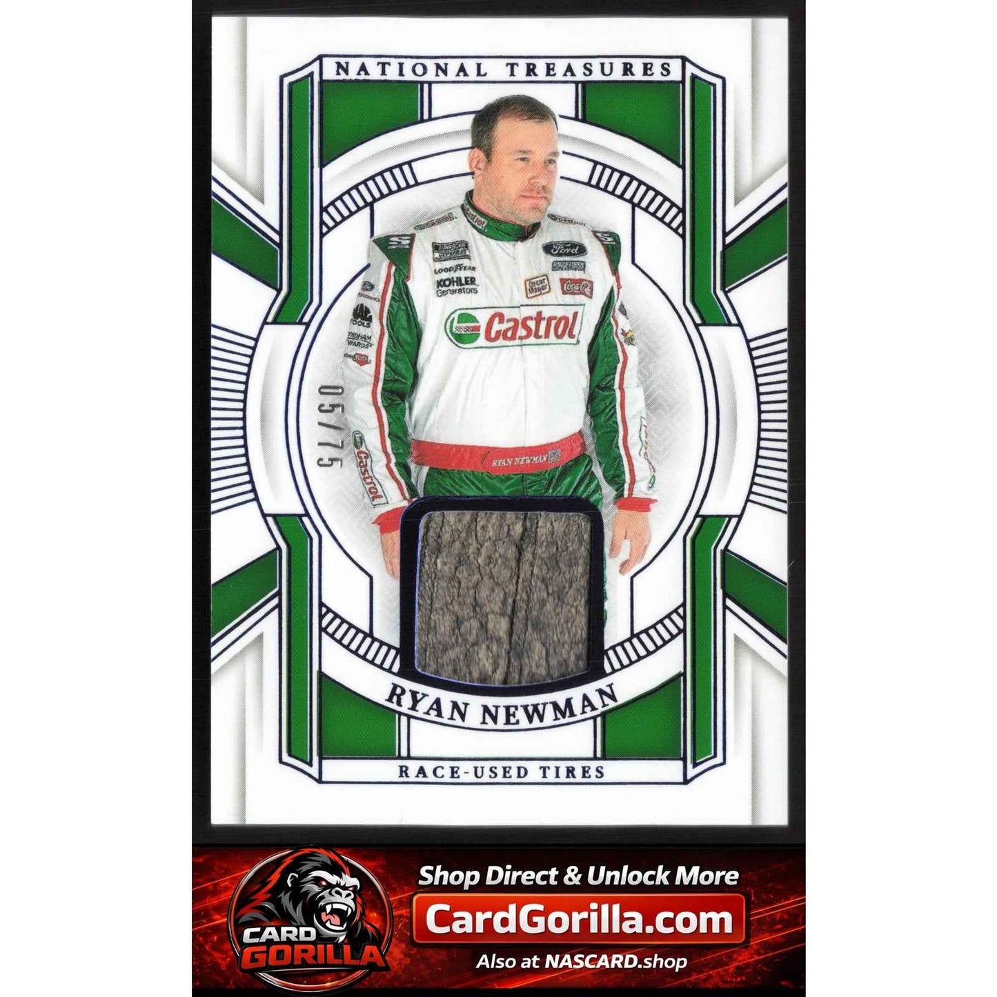 2025 Panini National Treasures #RUT-RNM Ryan Newman Race Used Tires Blue #/75