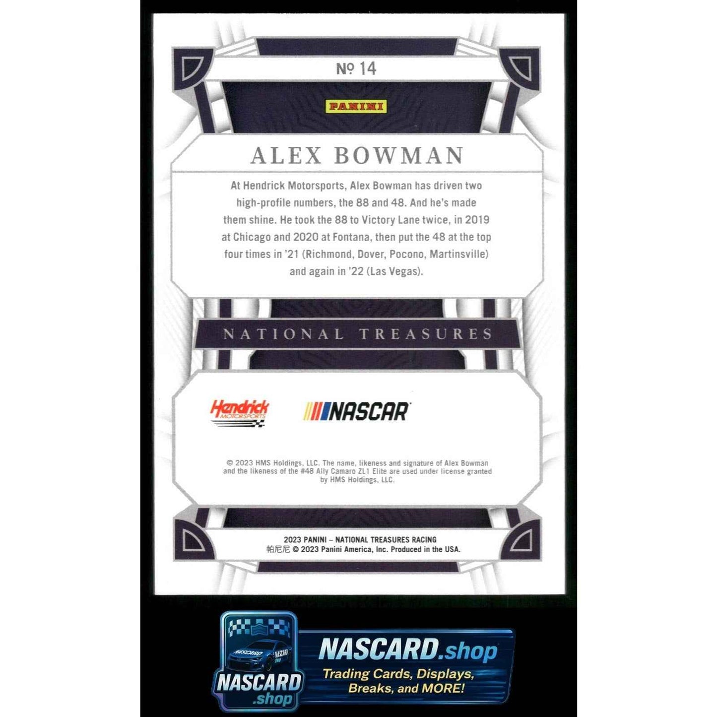 2023 Panini National Treasures #14 Alex Bowman Holo Gold #/10