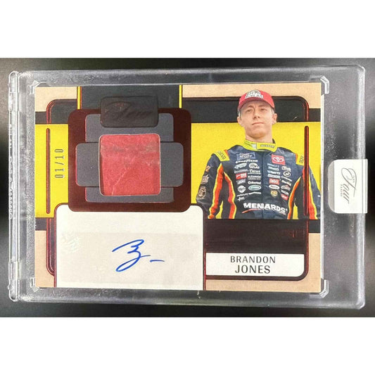 2025 Panini Turn Four NASCAR Brandon Jones #GG-BJN Guarded Graphs Red 1/10 Auto