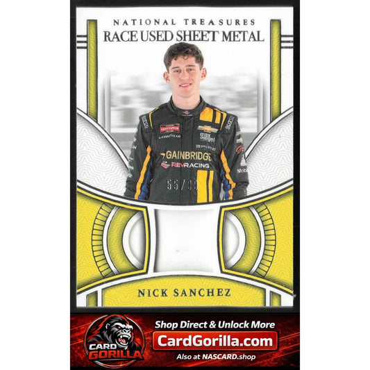 2024 Panini National Treasures #RUS-NSZ Nick Sanchez Race Used Sheet Metal #/99