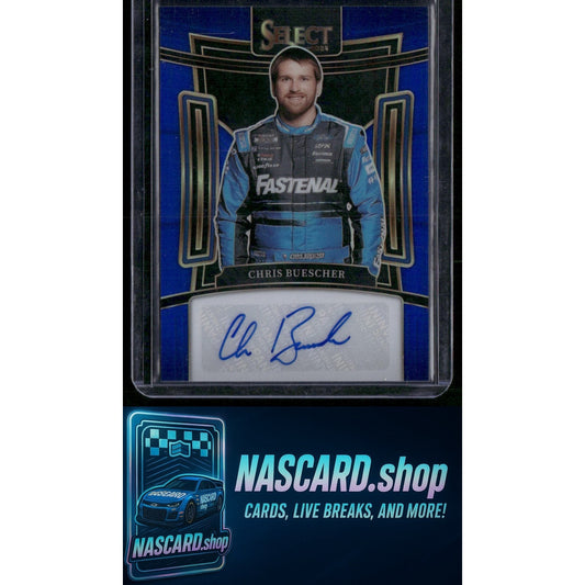 2024 Panini Select #S-CBC Chris Buescher Signatures Blue Prizms #/49
