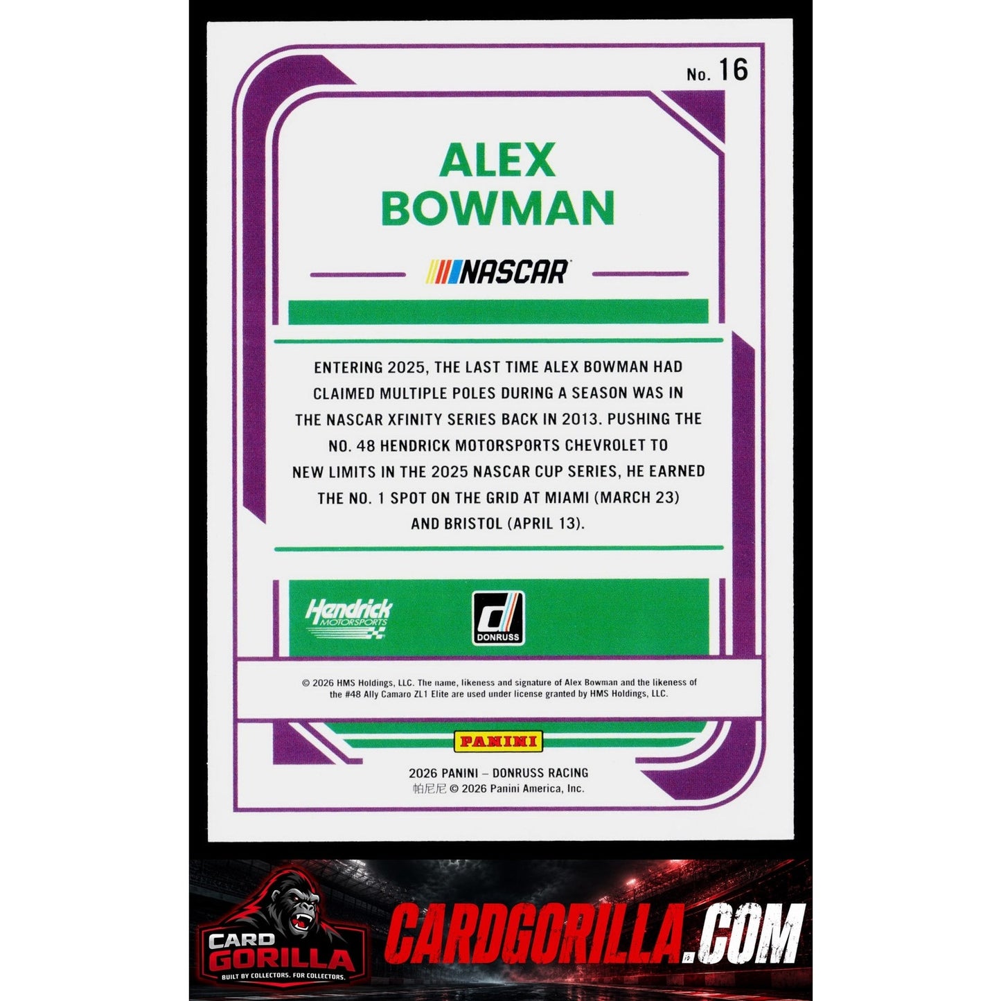 2026 Donruss #16 Alex Bowman Purple #/99