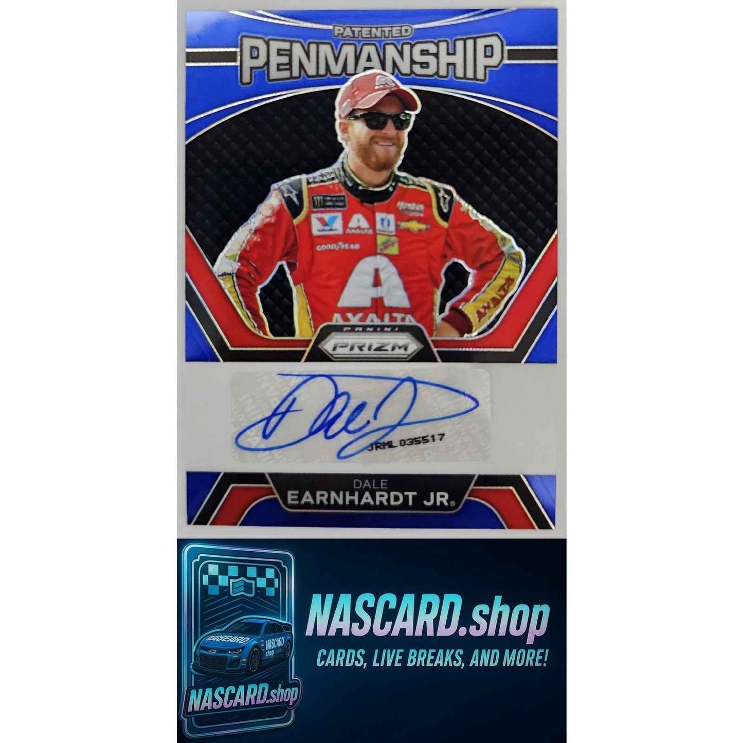 2024 Panini Prizm Dale Earnhardt Jr Patented Penmanship Autographs Blue #/25