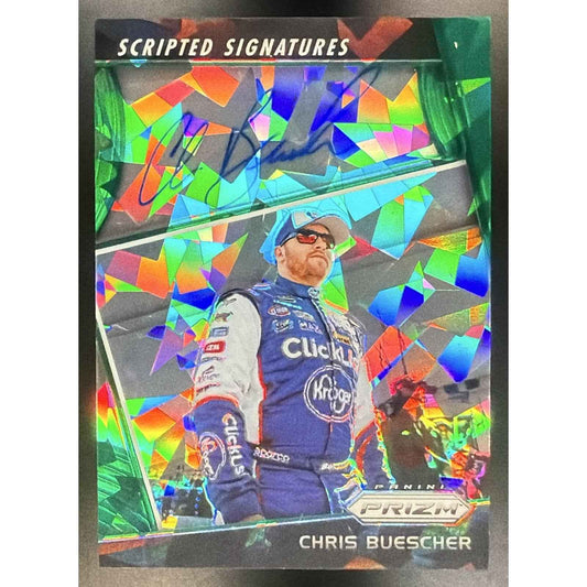 2018 Panini Prizm Chris Buescher #SS-BU Scripted Signatures Green 97/99 Auto