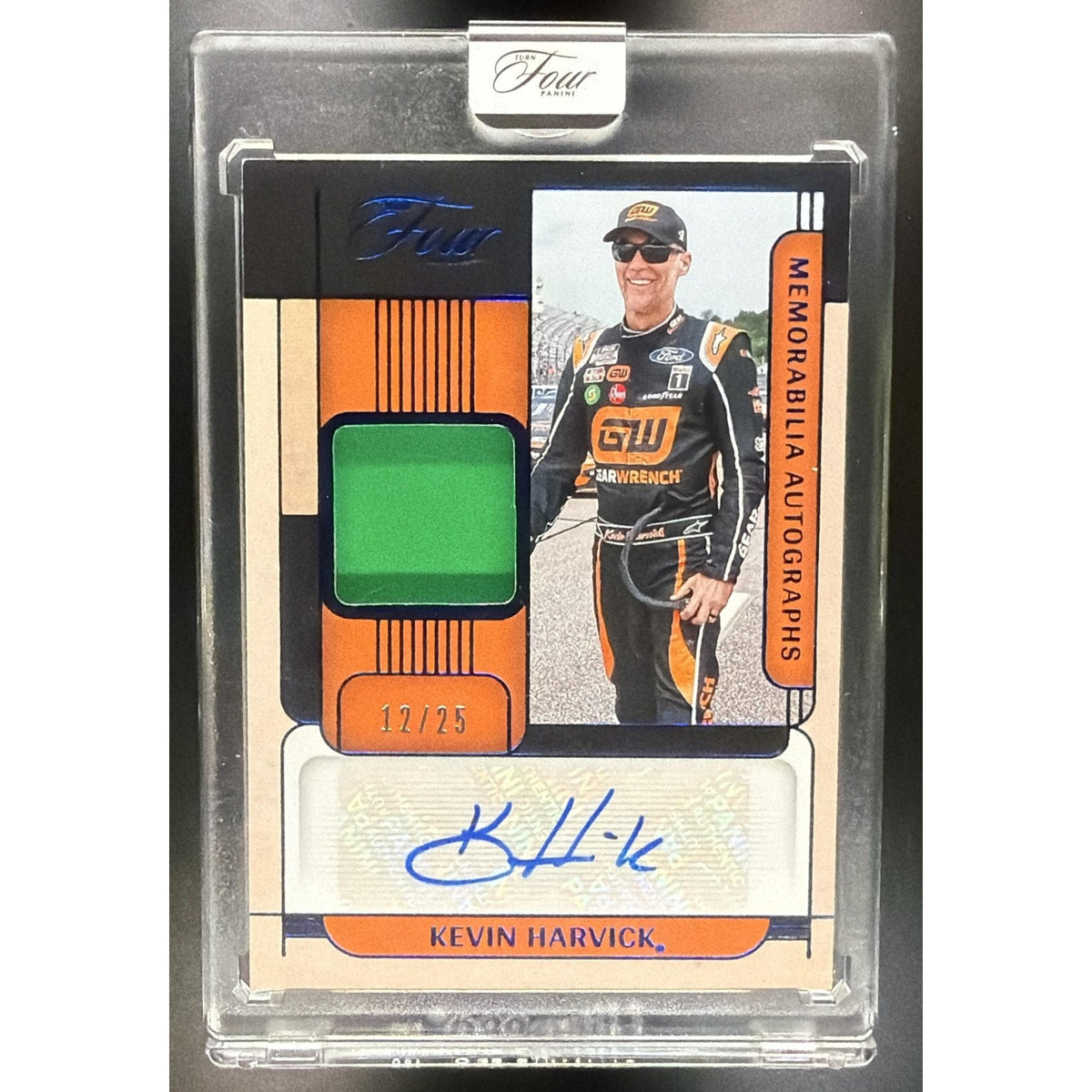 2026 Panini Turn Four Racing Kevin Harvick #MA-KHV Memorabilia Auto Blue /25 MEM