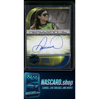 2014 Press Pass #AA-DP Danica Patrick Aerodynamic Autographs Blue #/1 - NASCARD.shop