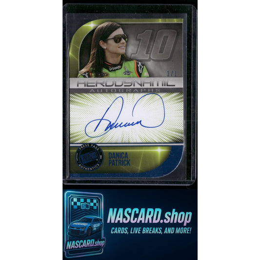 2014 Press Pass #AA-DP Danica Patrick Aerodynamic Autographs Blue #/1 - NASCARD.shop
