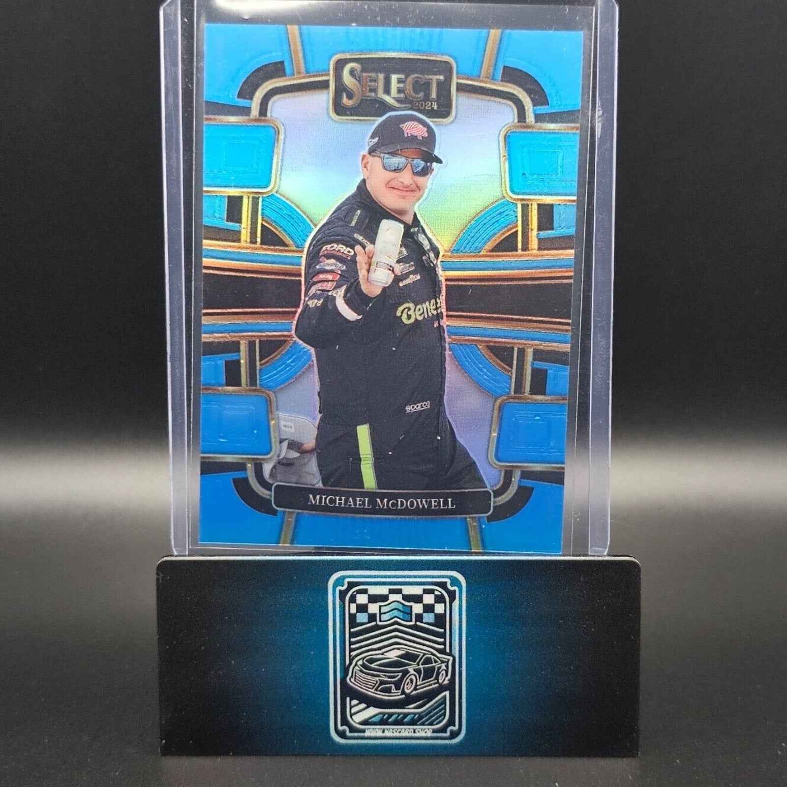 2024 Panini Select - Grandstand Light Blue Prizm #44 Michael McDowell /199 - NASCARD.shop