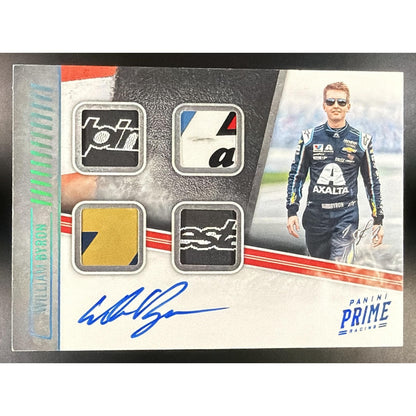 2019 Panini Prime William Byron #QMA-WB Quad Materials Auto Laundry Tags 1/1