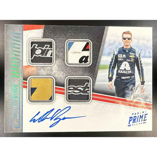 2019 Panini Prime William Byron #QMA-WB Quad Materials Auto Laundry Tags 1/1