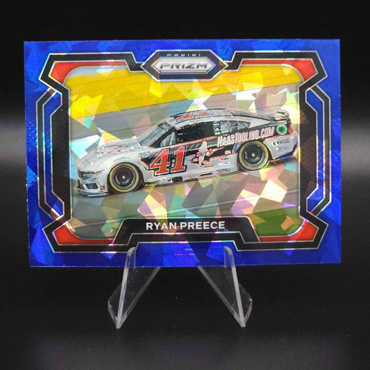 2024 Panini Prizm Racing Blue Cracked Ice Rides #40 Ryan Preece - NASCARD.shop