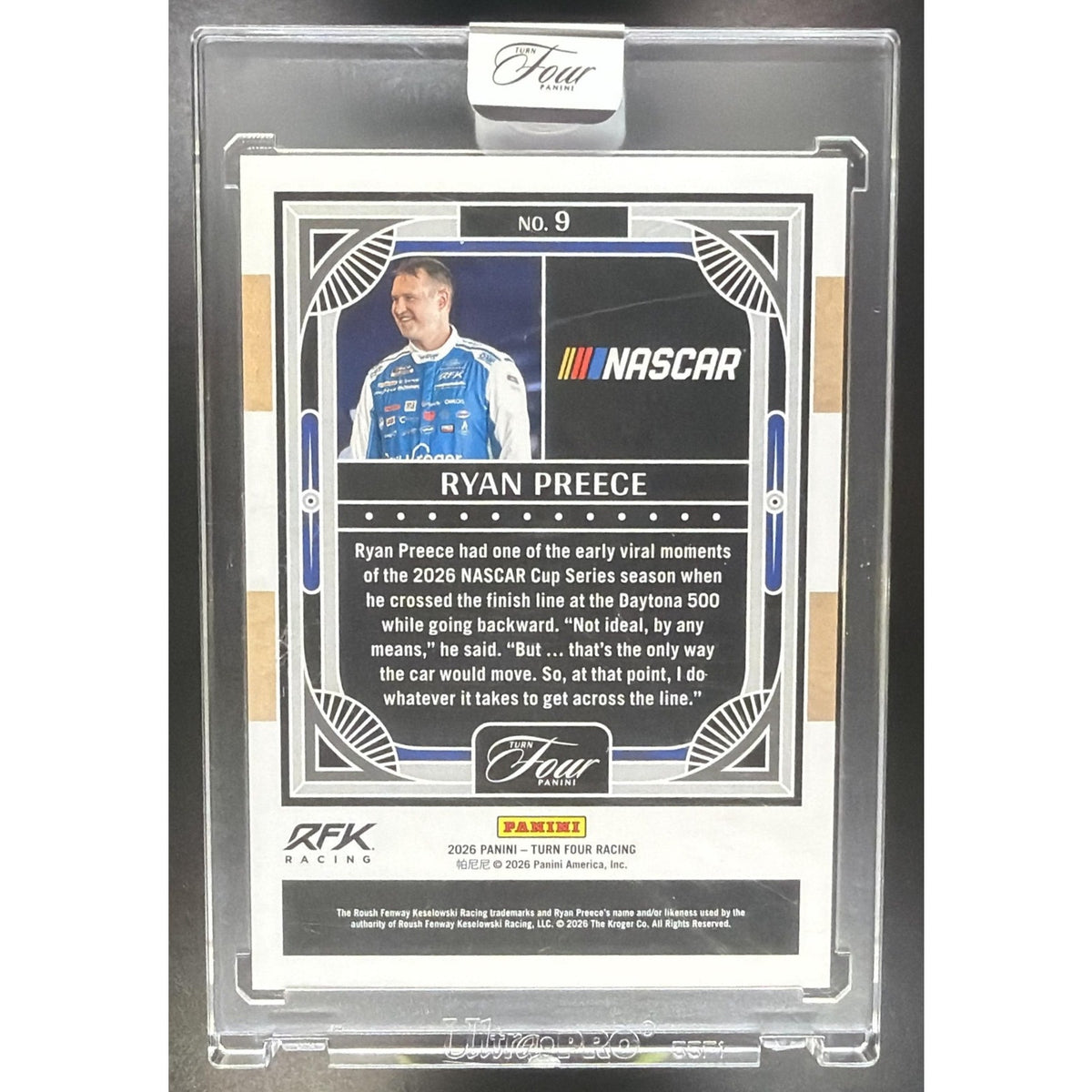 2026 Panini Turn Four Racing Ryan Preece #9 13/65