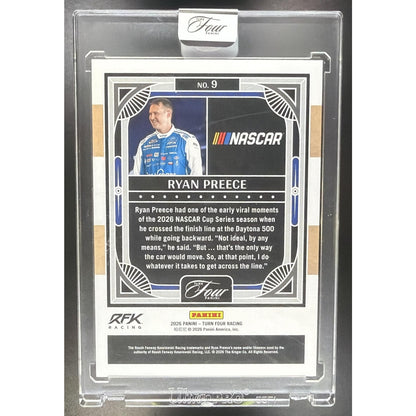 2026 Panini Turn Four Racing Ryan Preece #9 13/65