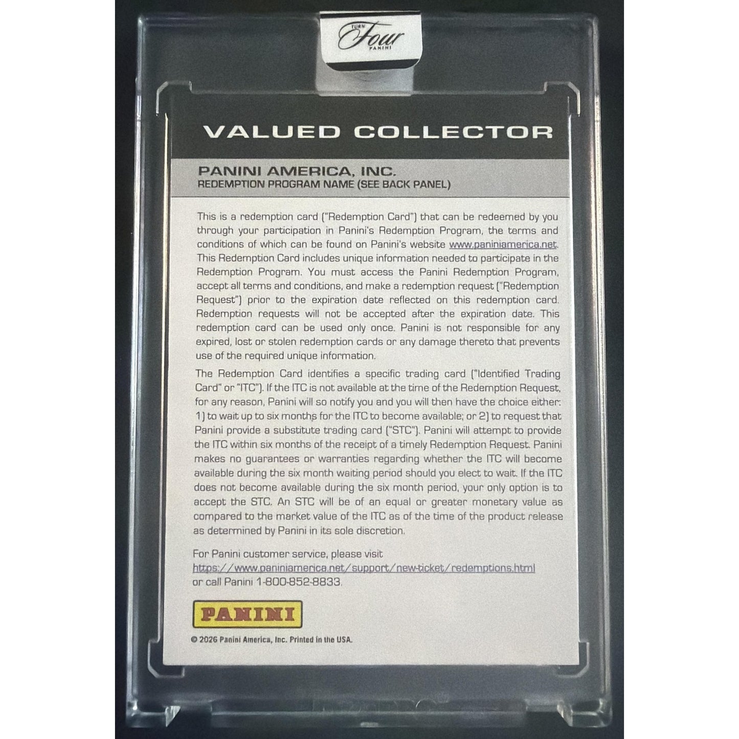 2026 Panini Turn Four Racing Carson Hocevar Winning Moments /49 Auto Redemption