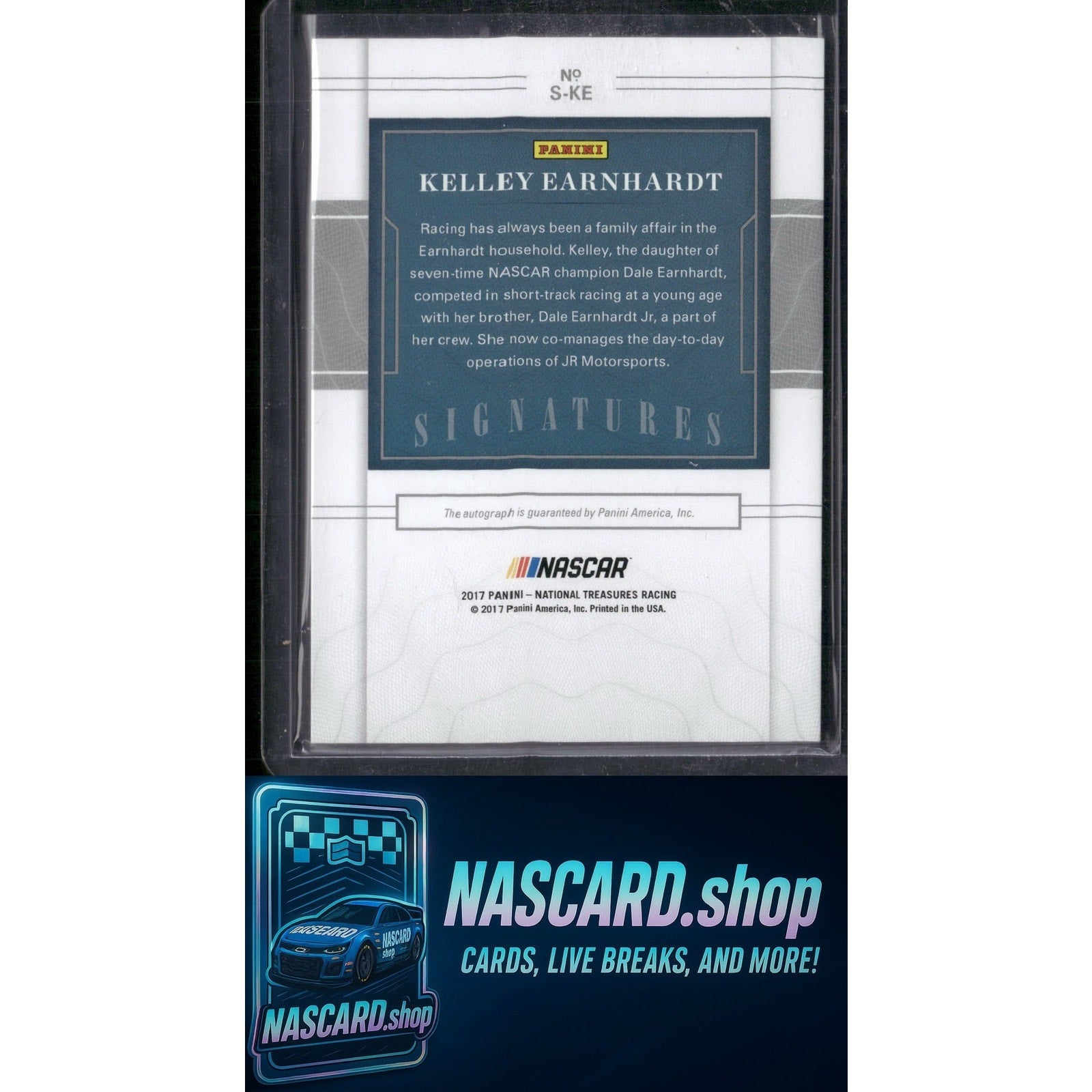 2017 Panini National Treasures #S-KE Kelley Earnhardt Signatures Holo Gold #/15 - NASCARD.shop