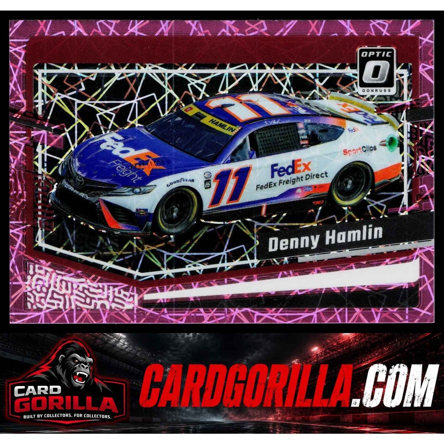 2024 Donruss #76 Denny Hamlin Optic Pink Velocity #/79