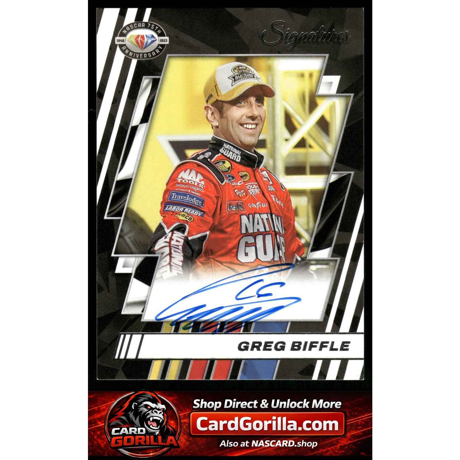 2023 Panini Prime #75-GB Greg Biffle NASCAR 75th Anniversary Signatures