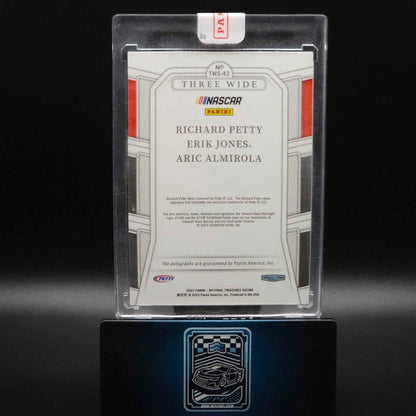2023 National Treasures Three Wide Signatures Petty Almirola Jones Holo Gold 5/5 - NASCARD.shop