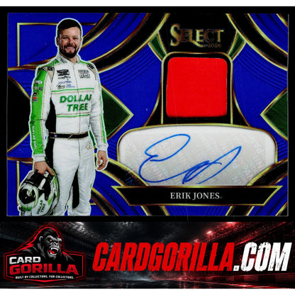 2026 Panini Select #AM-EJS Erik Jones Autographed Memorabilia Bluei Prizm #/35