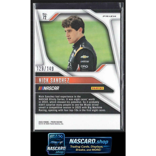 2025 Panini Prizm #72 Nick Sanchez Green Scope #/149