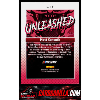 2026 Donruss #17 Matt Kenseth Unleashed Diamond Plate #/199