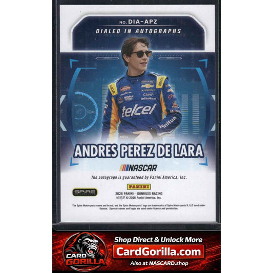 2026 Donruss #DIA-APZ Andres Perez De Lara Dialed In Autographs Gold Ice #/10