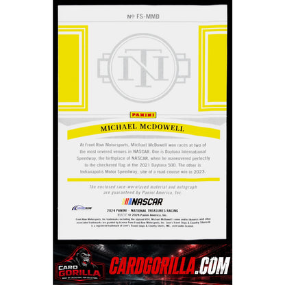 2024 Panini National Treasures #FS-MMD Michael McDowell Firesuit Signatures #/49