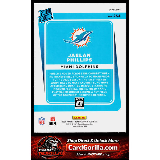 2021 Donruss Optic #254 Jaelan Phillips Blue Scope