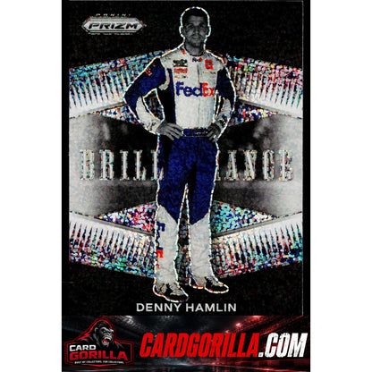 2022 Panini Prizm #B-16 Denny Hamlin Brilliance White Sparkle Prizm