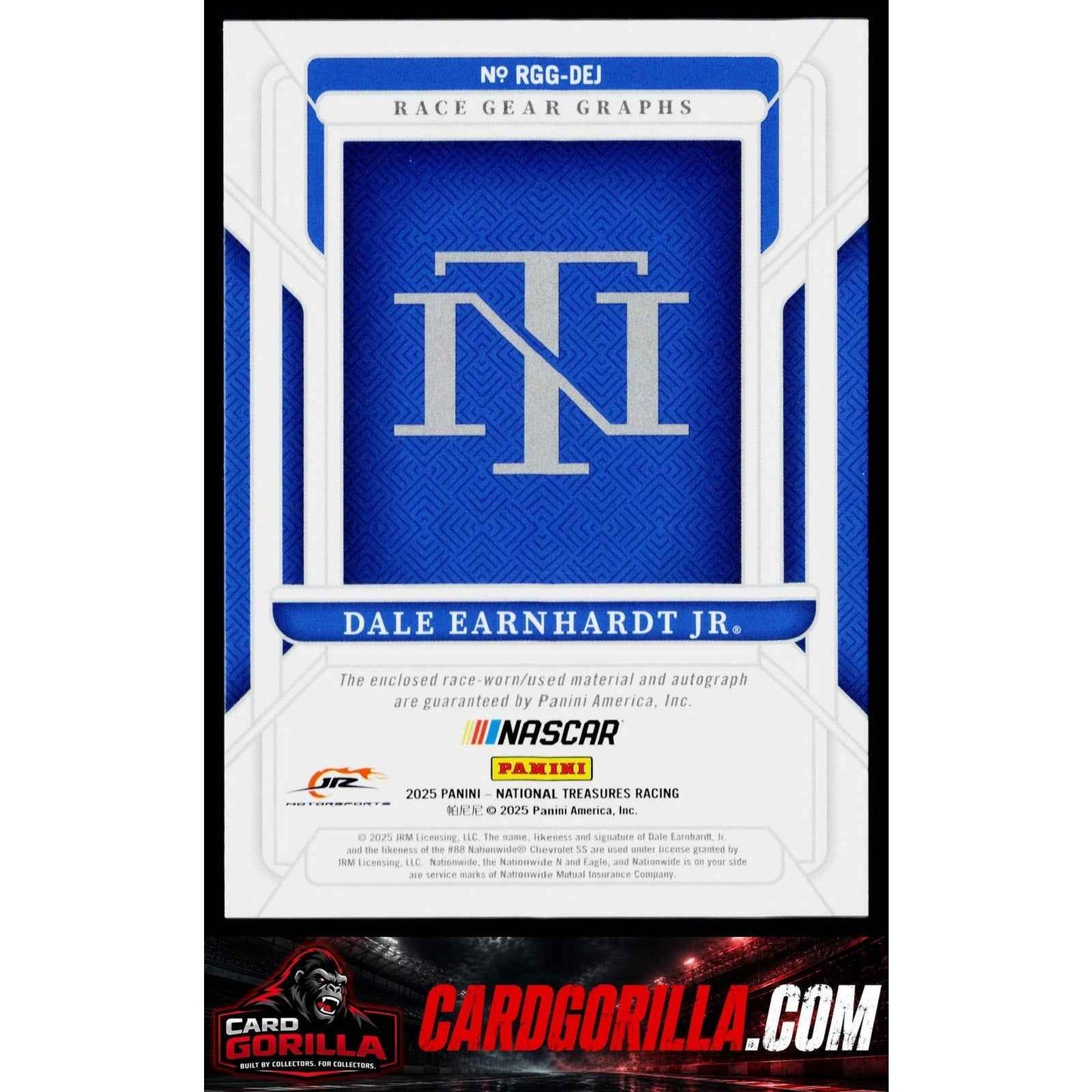 2025 National Treasures Dale Earnhardt Jr Race Gear Graphs Platinum #1/1