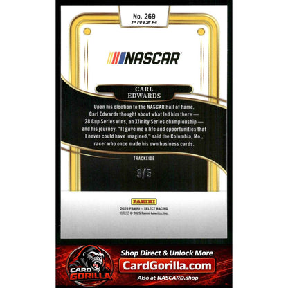 2025 Panini Select #269 Carl Edwards Green Ice Prizms #/5