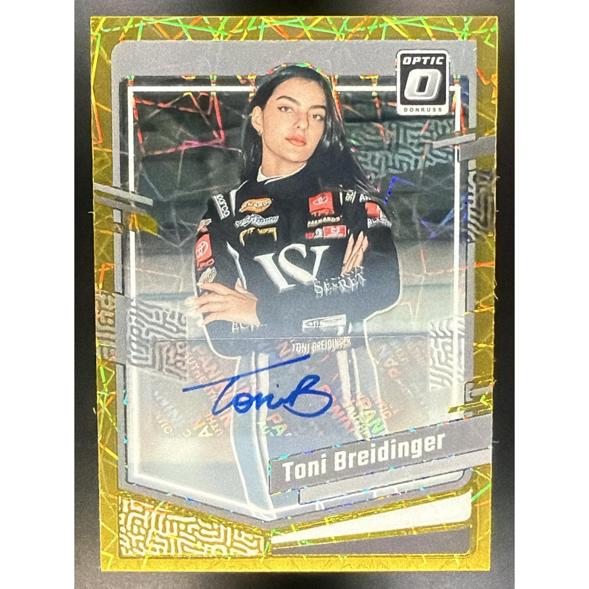 2024 Panini Donruss Toni Breidinger #10 Optic Signatures Gold Velocity 4/10 Auto