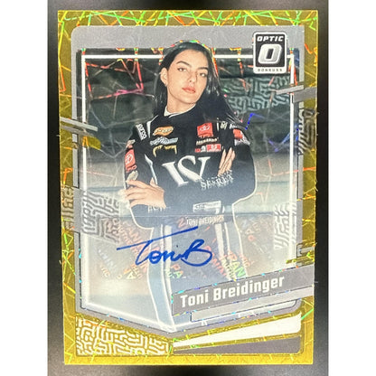 2024 Panini Donruss Toni Breidinger #10 Optic Signatures Gold Velocity 4/10 Auto