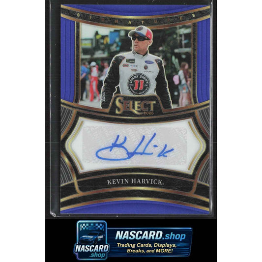2025 Panini Select #S-KHK Kevin Harvick Signatures Blue Prizms #/99