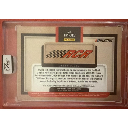 2026 Panini Turn Four Racing Jesse Love #26 Team Icons Signatures Red /15 Auto