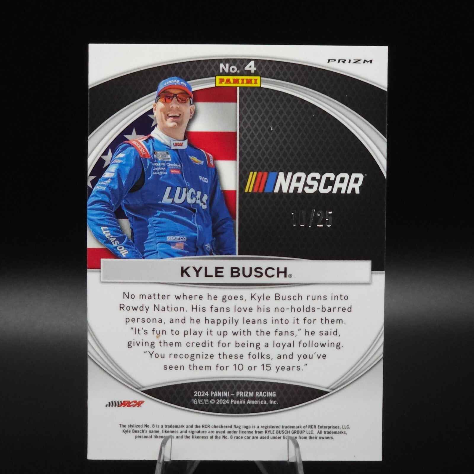 2024 Panini Prizm Racing National Pride Mojo Prizm #4 Kyle Busch /25 - NASCARD.shop