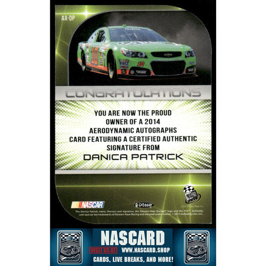 2014 Press Pass #AA-DP Danica Patrick Aerodynamic Autographs Holofoil 5/5 - NASCARD.shop