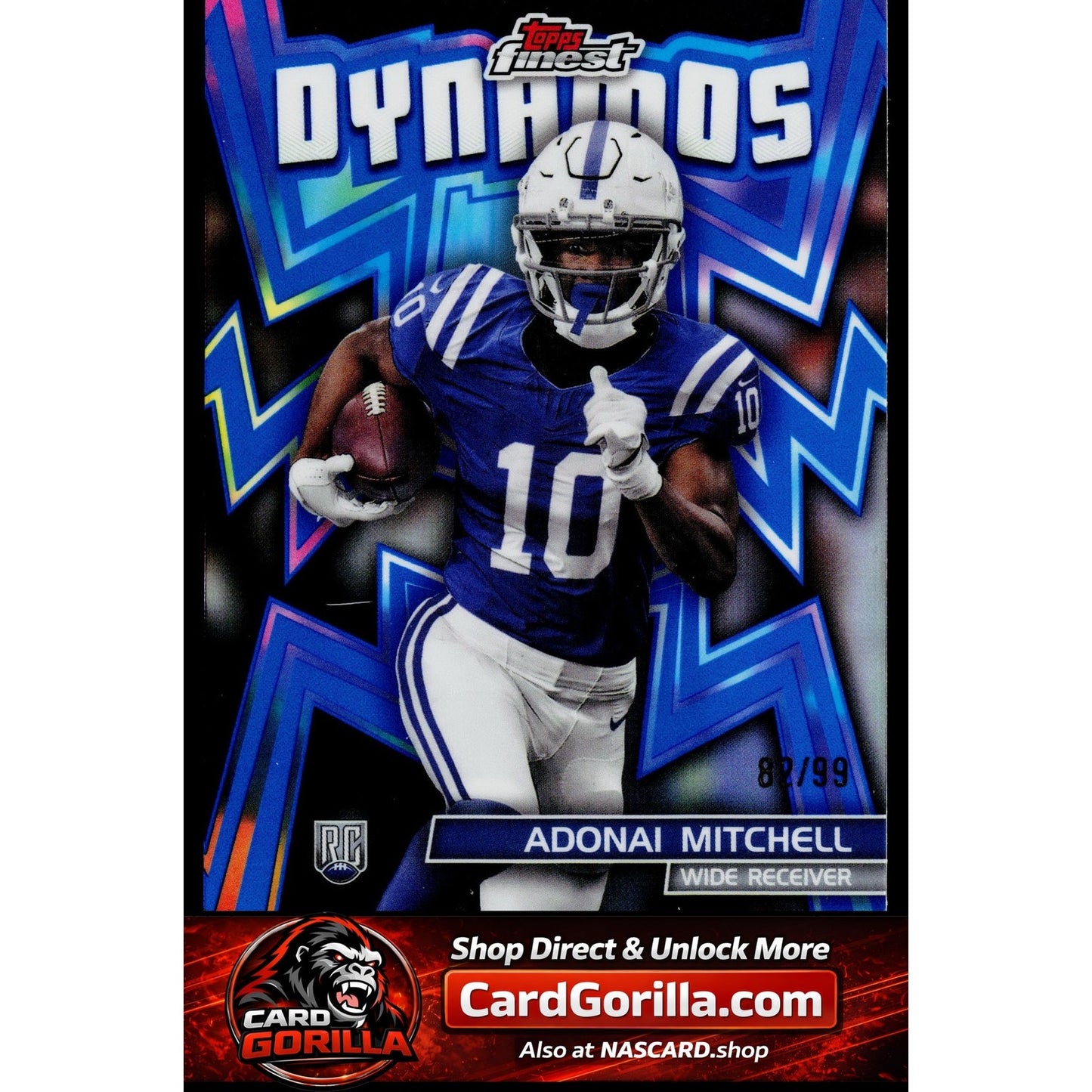 2024 Finest #DYN-10 Adonai Mitchell Dynamos Blue Refractor #/99