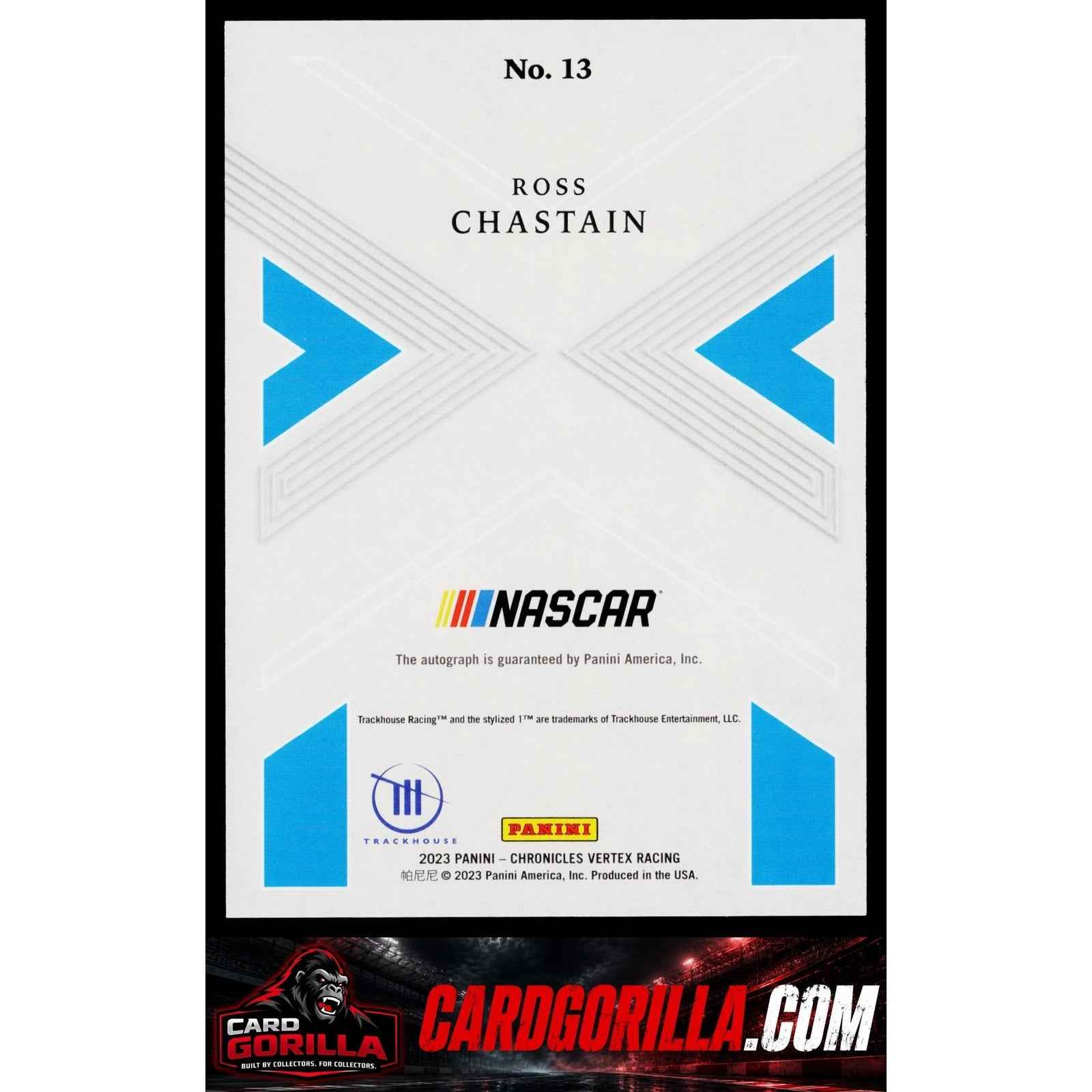 2023 Panini Chronicles #13 Ross Chastain Vertex Autographs Gold #/10