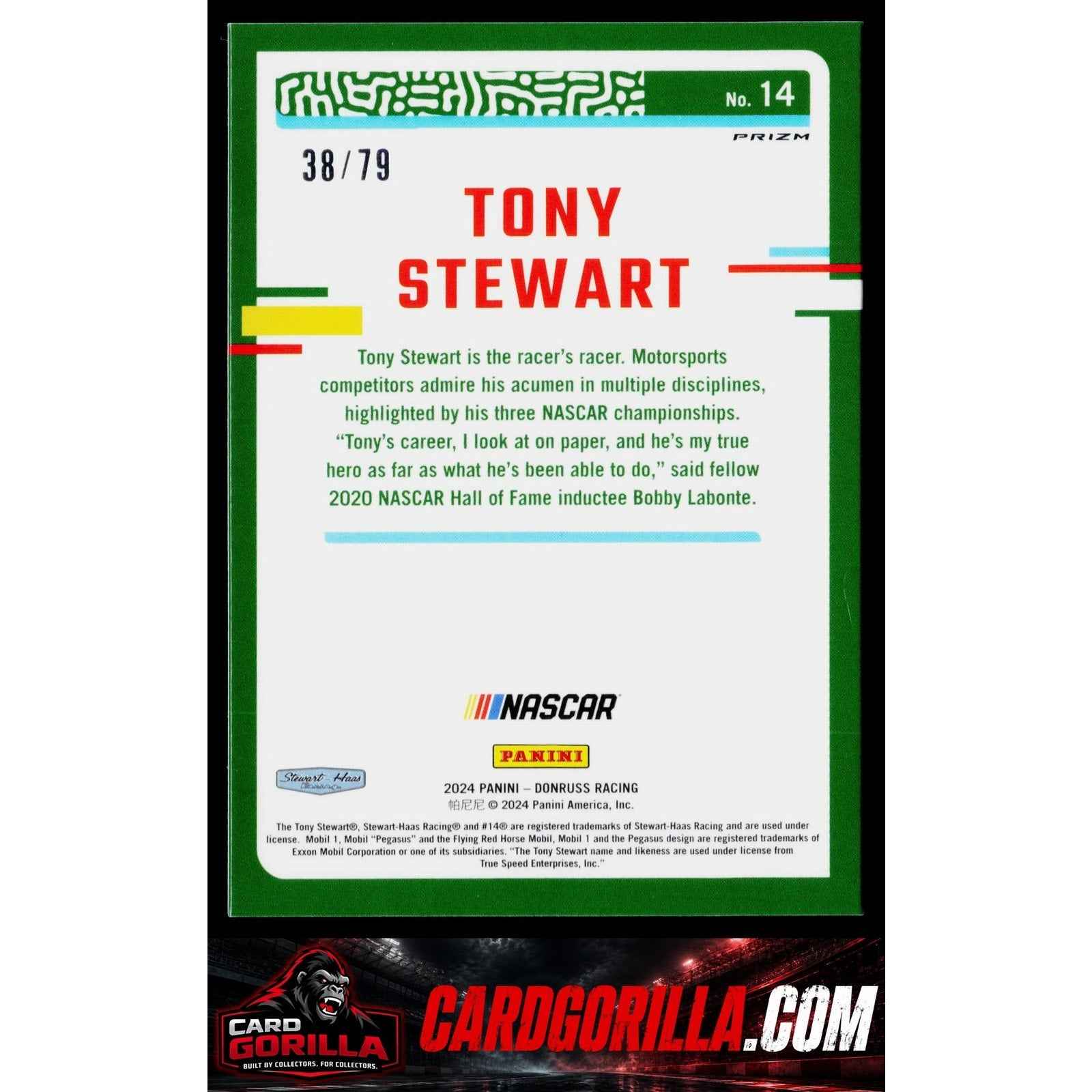 2024 Donruss #14 Tony Stewart Optic Pink Velocity #/79