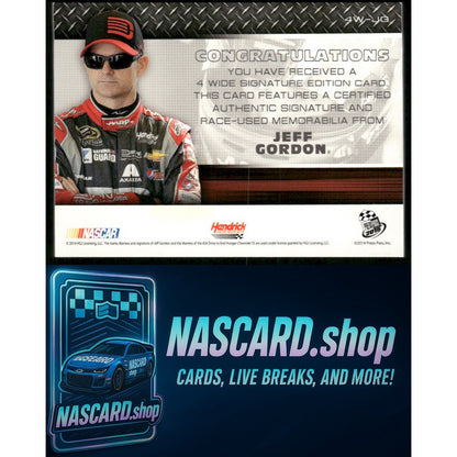 2015 Press Pass Cup Chase #4W-JG Jeff Gordon 4-Wide Signature Edition Blue #/10 - NASCARD.shop