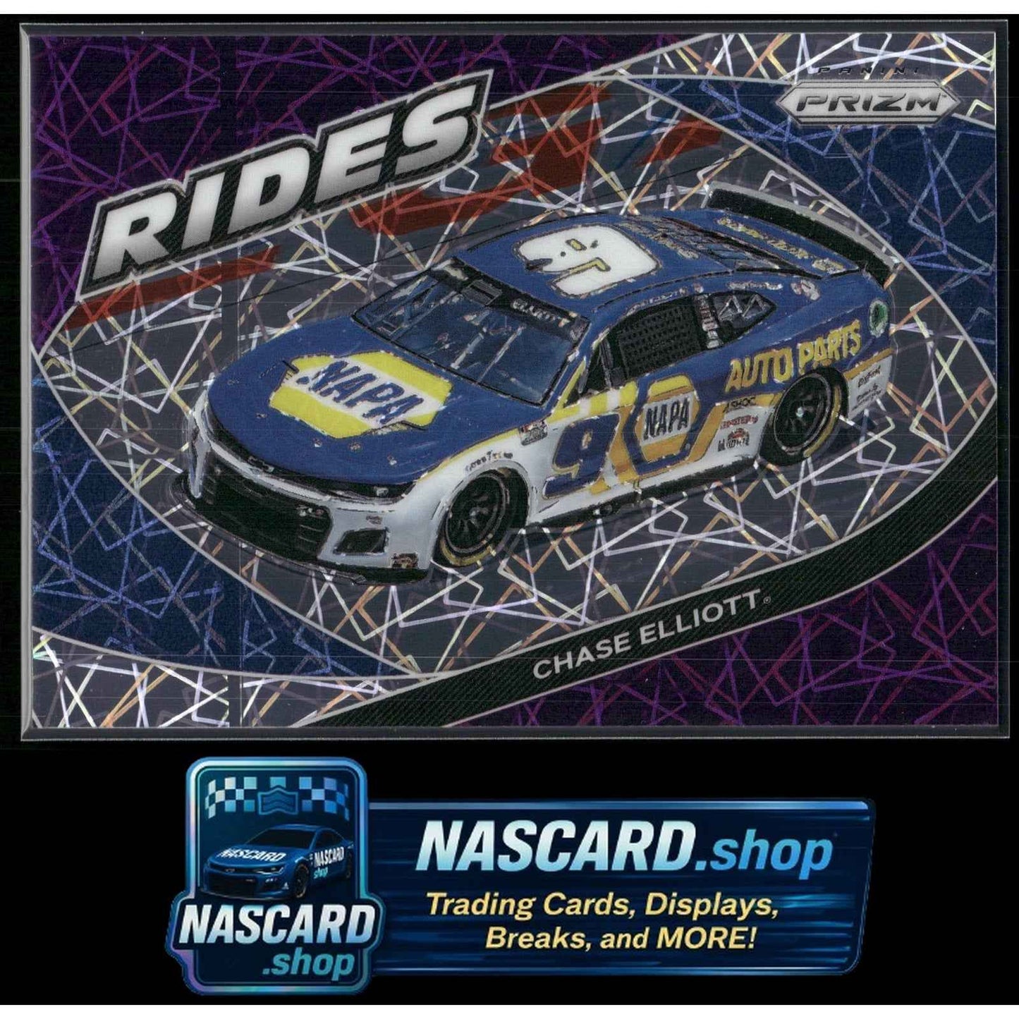 2022 Panini Prizm Rides #61 Chase Elliott Purple Velocity #/199