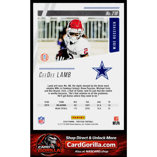 2020 Panini Prestige #218 CeeDee Lamb