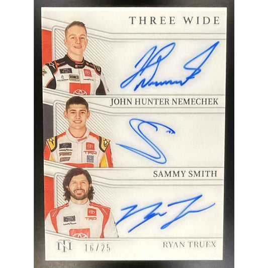 2023 Panini National Treasures Nemechek Smith Truex Three Wide Auto /25