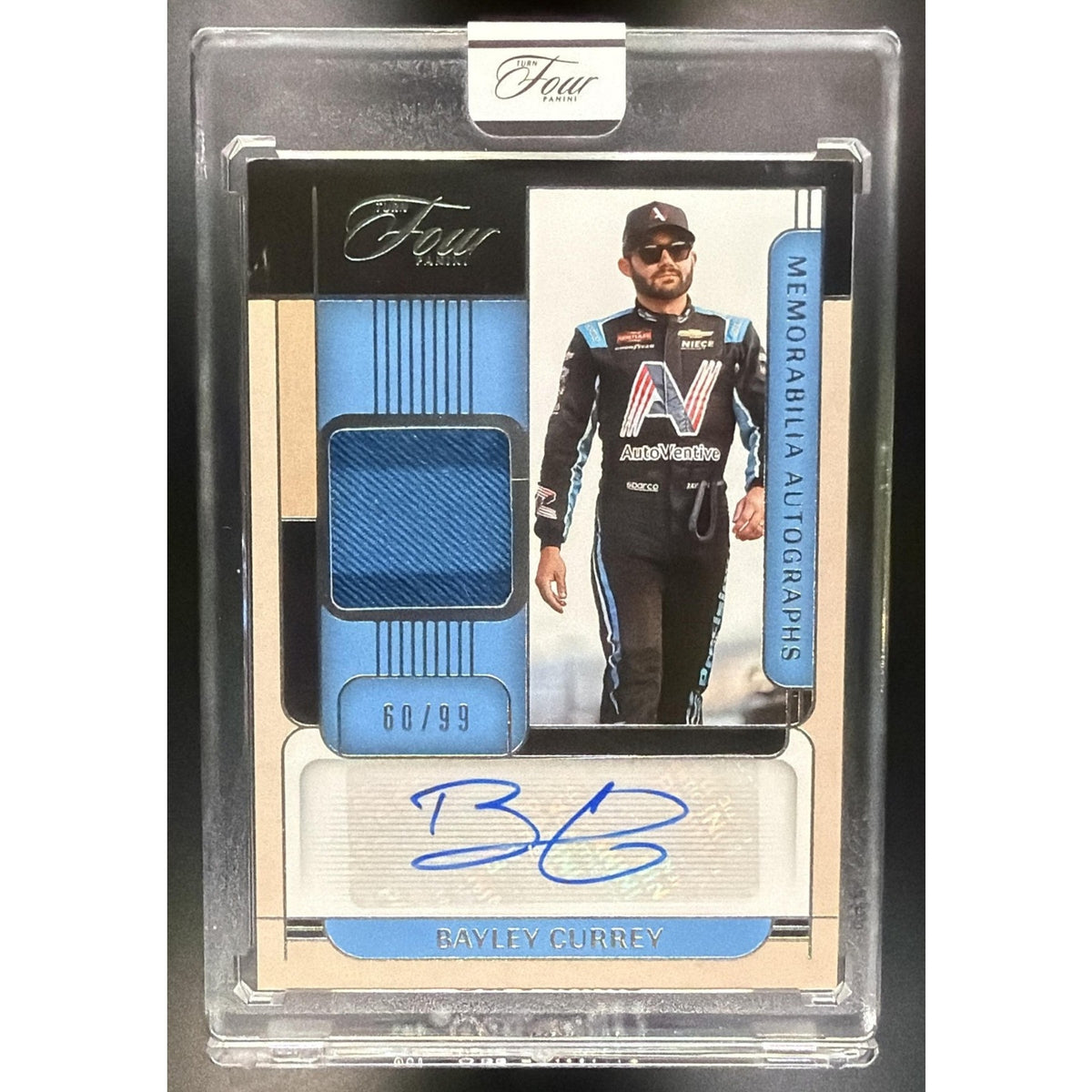 2026 Panini Turn Four Racing Bayley Currey #MA-BCY Memorabilia Auto 60/99 MEM