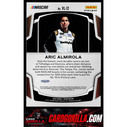 2022 Panini Prizm #VL-12 Aric Almirola Victory Lane Bound White Sparkle Prizm