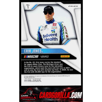 2025 Panini Prizm #1 Erik Jones White Sparkle