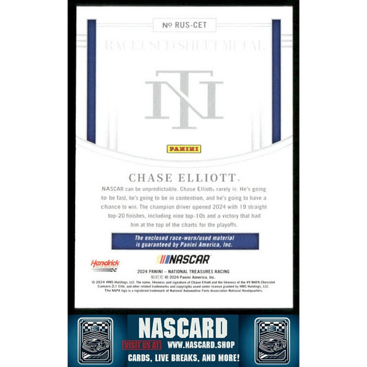 2024 National Treasures Race Used Sheet Metal Holo Gold Chase Elliott 10/10 - NASCARD.shop